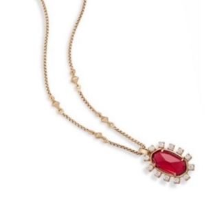 NWT Kendra Scott Gold Brett pendant necklace-Berry Glass
